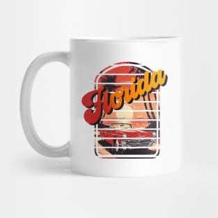 Florida Retro Vintage Classic Car Sunset Mug